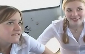 Pocket-sized titted schoolgirl gives wet blowjob increased by rides dick
