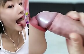 【Kwai】Chinese Girl With Long Tongue Dance - Deepthroat Blowjob Cum in Mouth Collection